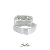 925 Silber rhodinierte Partnerringe – Freundschaftsringe Set für Paare – Damen- Herrenring | LS-01/6 & LSZ-02/6
